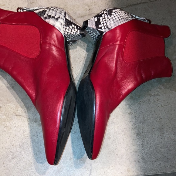 Diane B Fabulous Red Ankle Boots Size 36 - Picture 5 of 9